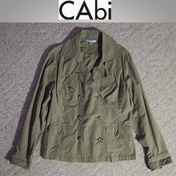 CAbi utility jacket coat size Large   green/tan - Picture 1 of 6